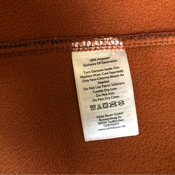 NWT Eddie Bauer Men's Chilali Faux Shearling Fleece Full Zip Cognac Jacket - Picture 15 of 16